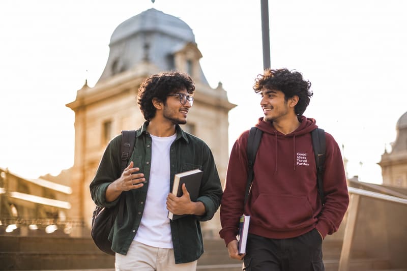 Counsellor at Manchitro Overseas mapping out a study route with a student
